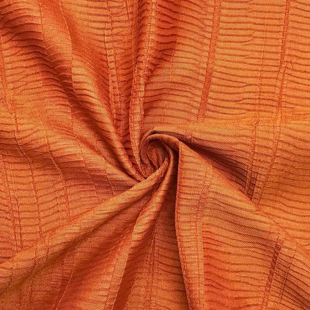 Burnt Orange Crinkle Furnishing Fabric - Pound Fabrics