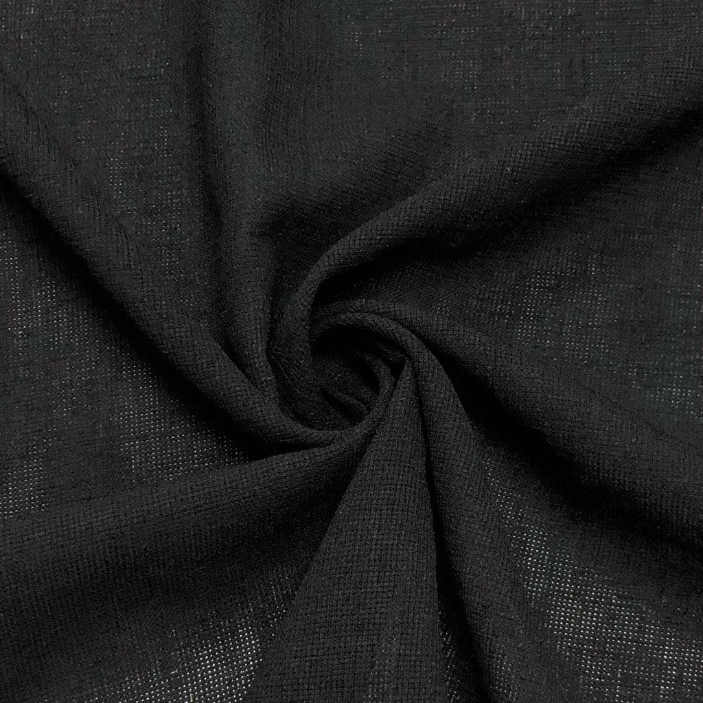 Plain Black Heavy Georgette Fabric - Pound Fabrics