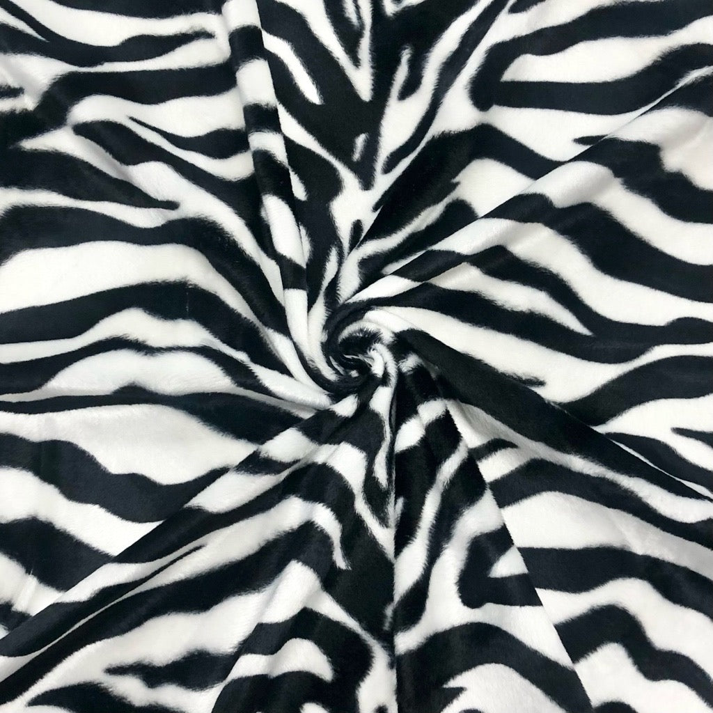 Zebra Print Velboa Fabric