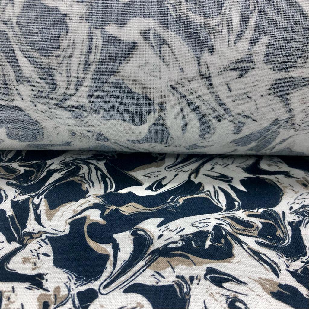 Abstract Prints Linen Viscose Fabric - Pound Fabrics