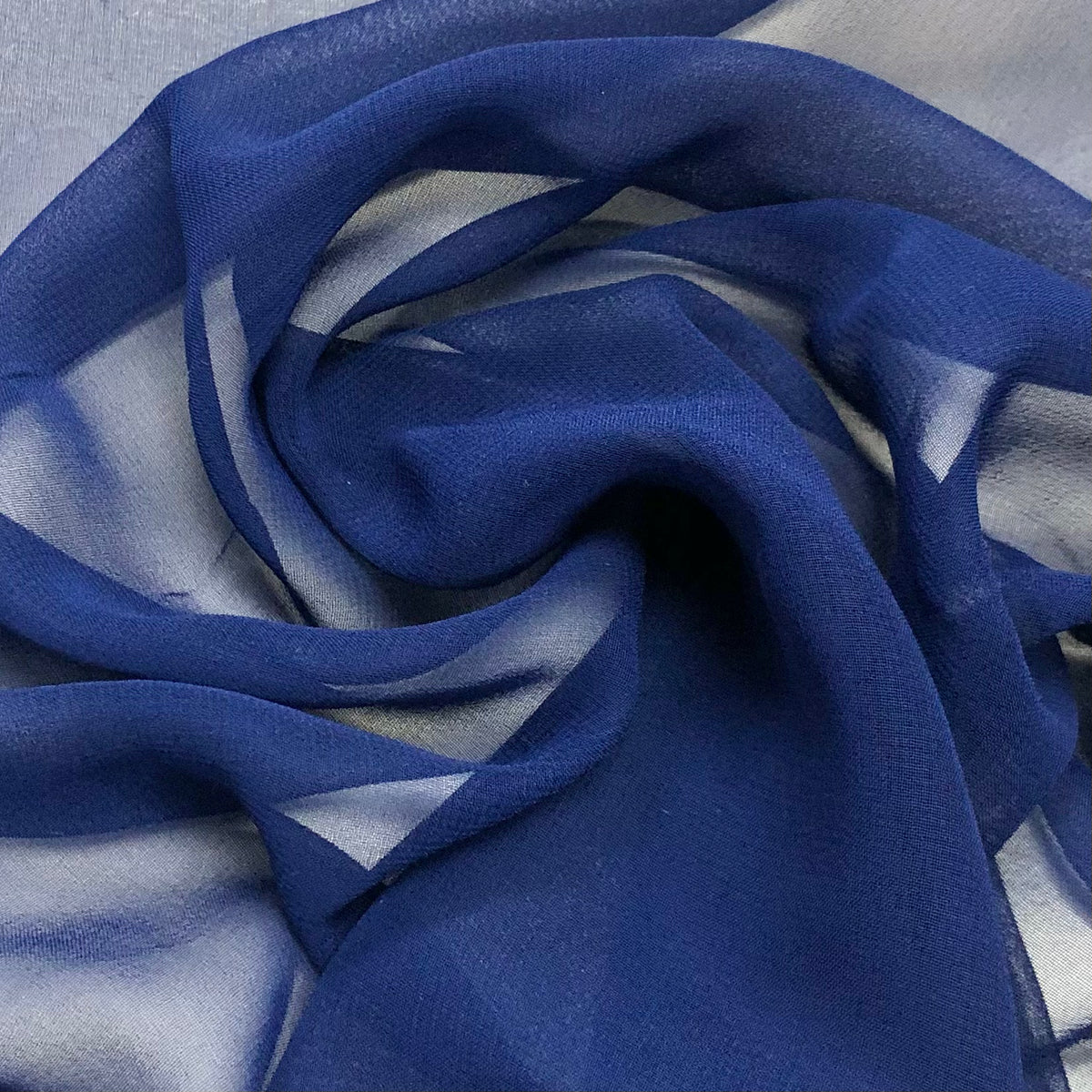 Plain Navy Chiffon Fabric - Pound Fabrics