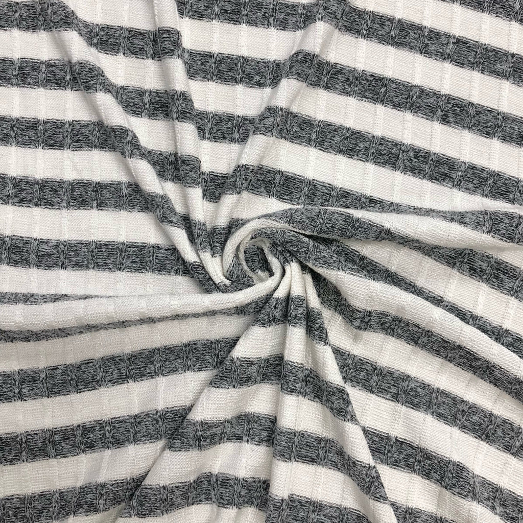 Striped Rib Knit Fabric