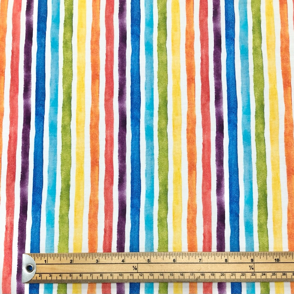 Rainbow Stripes Digital French Terry Fabric