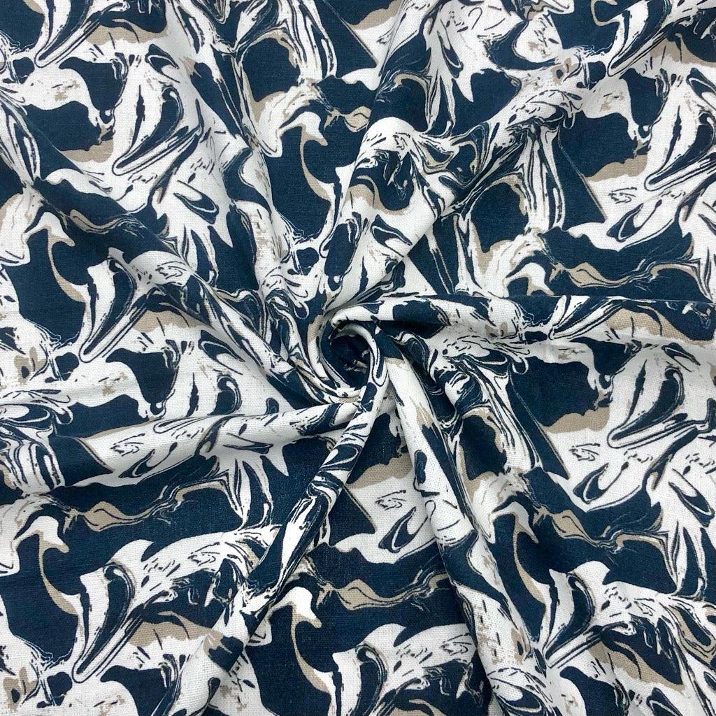Abstract Prints Linen Viscose Fabric - Pound Fabrics
