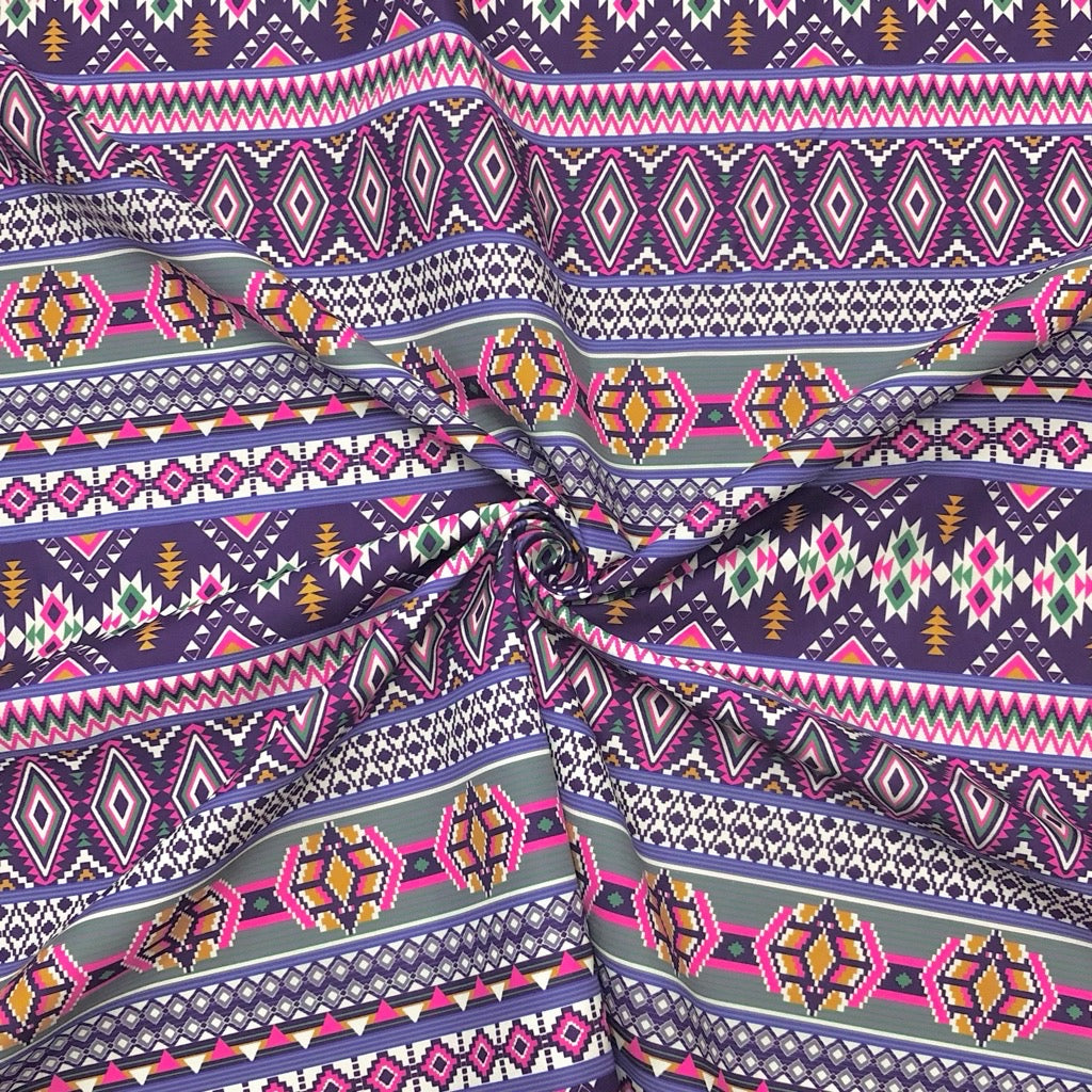 Geometric Lined Cotton-Touch Polyester Fabric