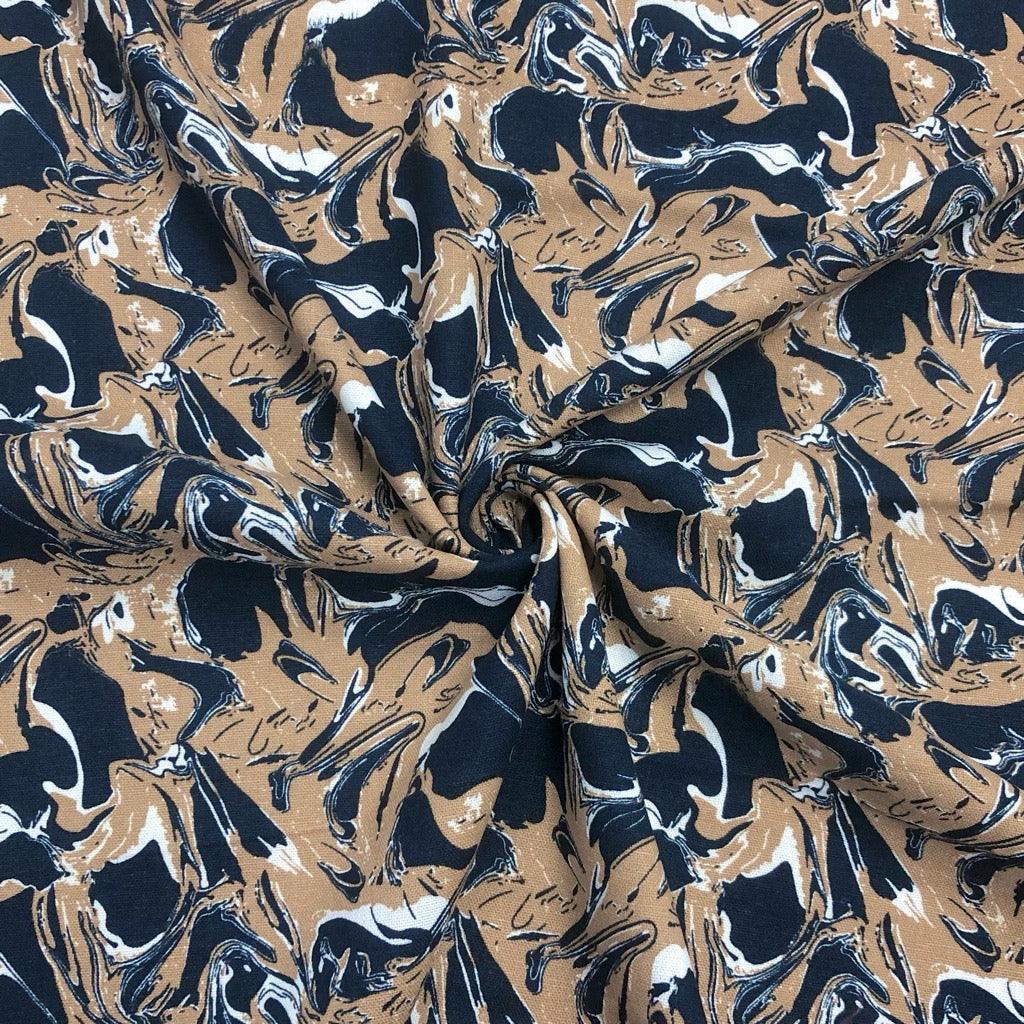 Abstract Prints Linen Viscose Fabric - Pound Fabrics