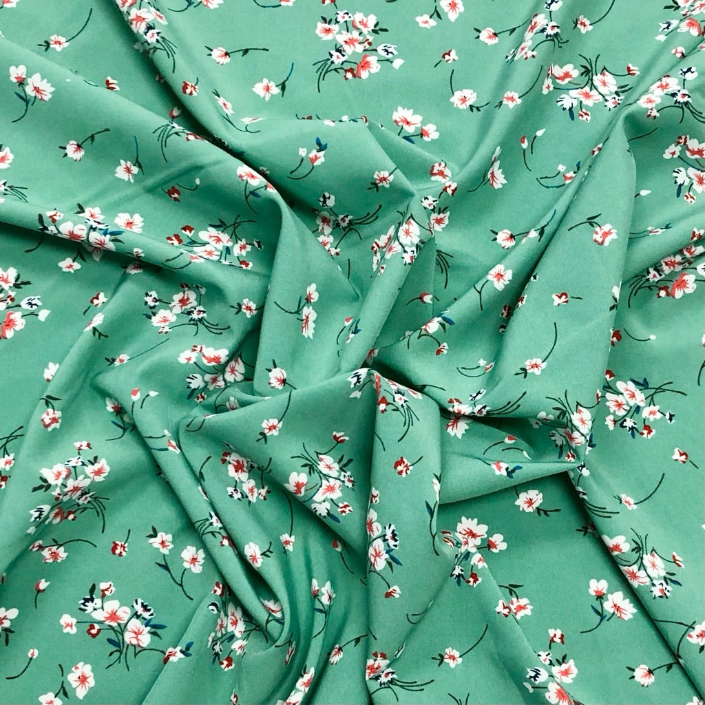 Mini Flowers Stretch Polyester Fabric