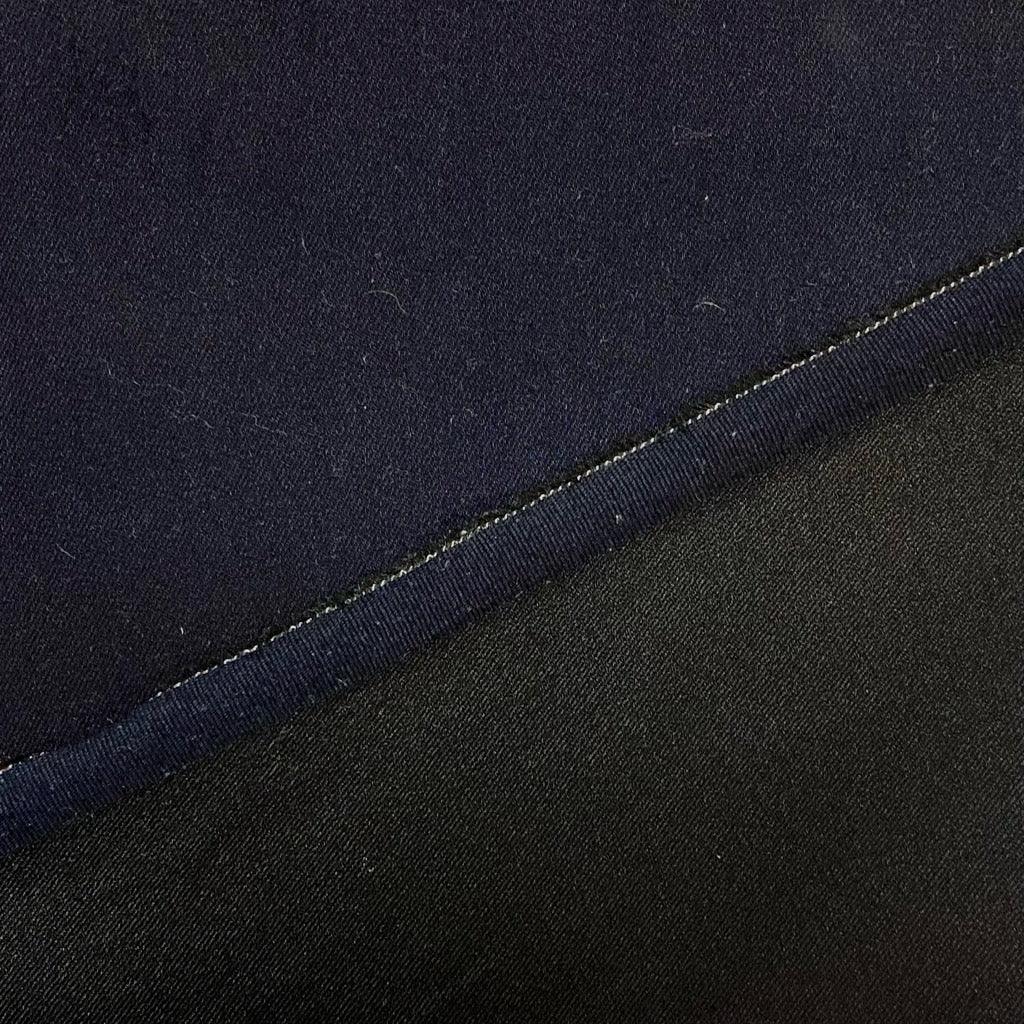 Plain Dark Navy Stretch Denim Fabric - Pound Fabrics