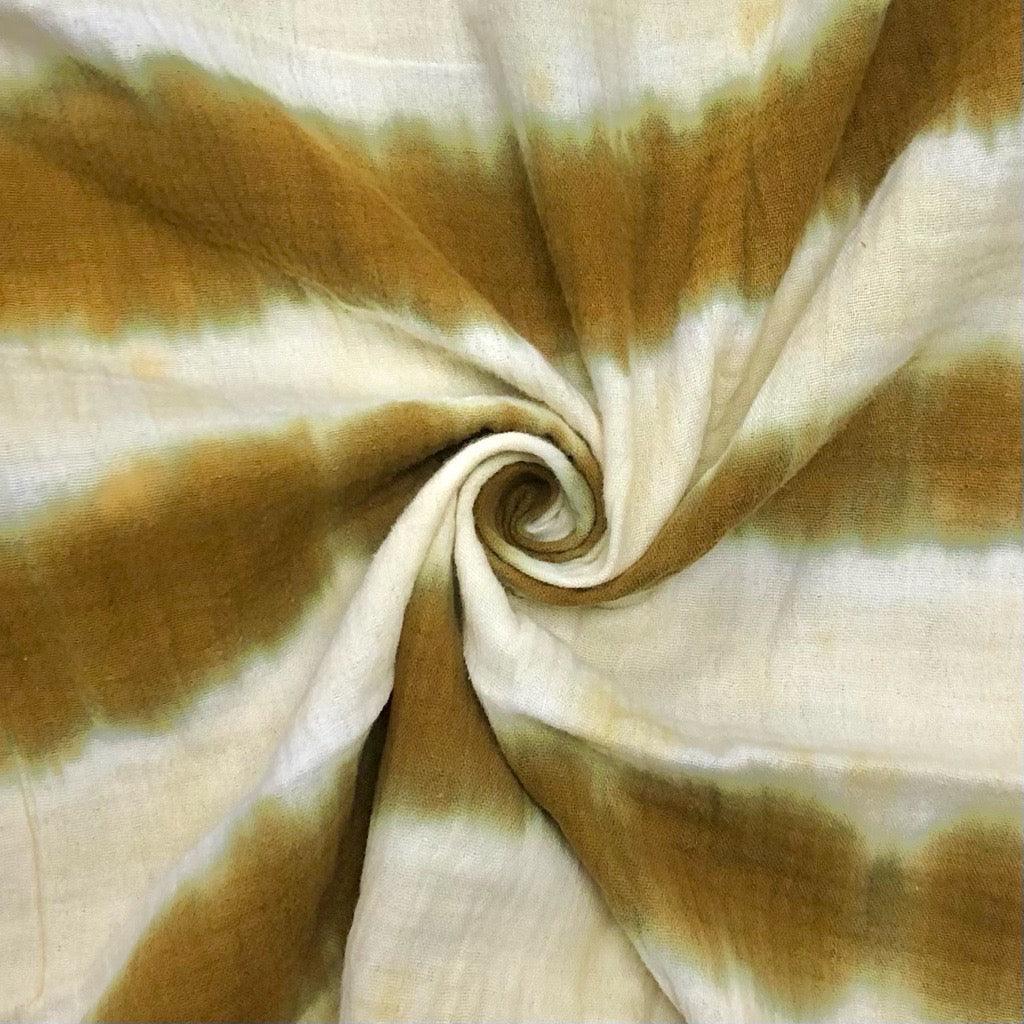Bronze Tie-Dye on Light Beige Double Gauze Fabric - Seconds - Pound Fabrics