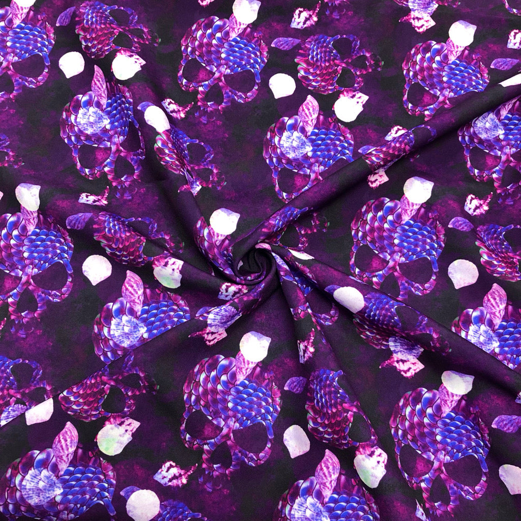 Digital Skeletons Polyester Suiting Fabric