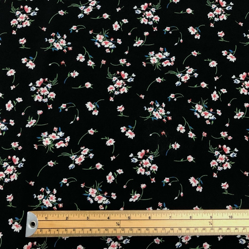 Mini Flowers Stretch Polyester Fabric
