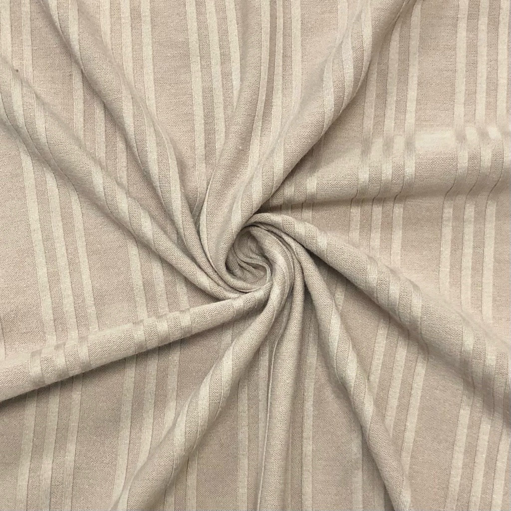 Beige Striped Ribbed Jersey Fabric – Pound Fabrics
