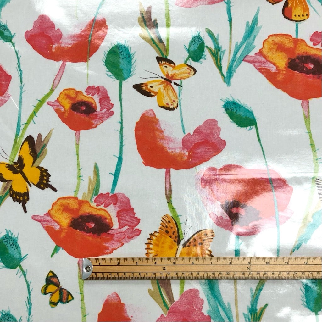 Butterfly Floral PVC Coated Cotton Fabric