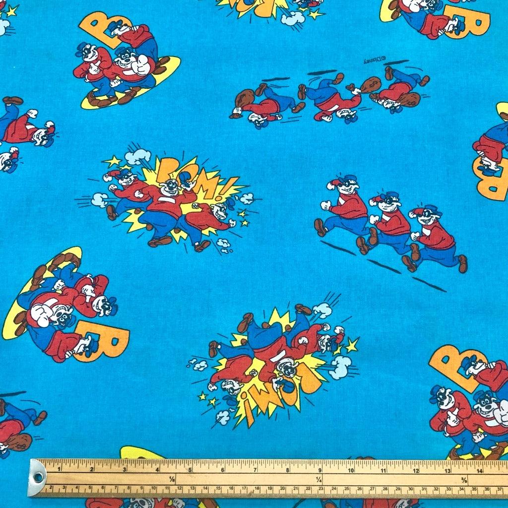 Beagle Boys on Blue Cotton Fabric - Pound Fabrics