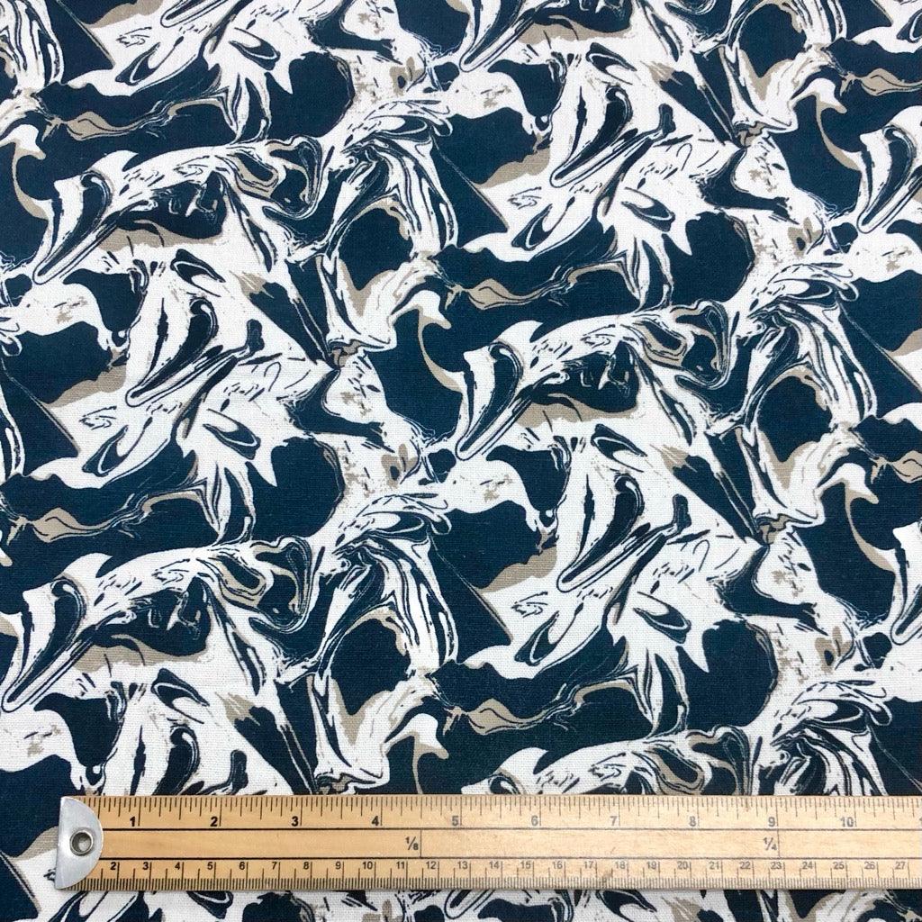 Abstract Prints Linen Viscose Fabric - Pound Fabrics