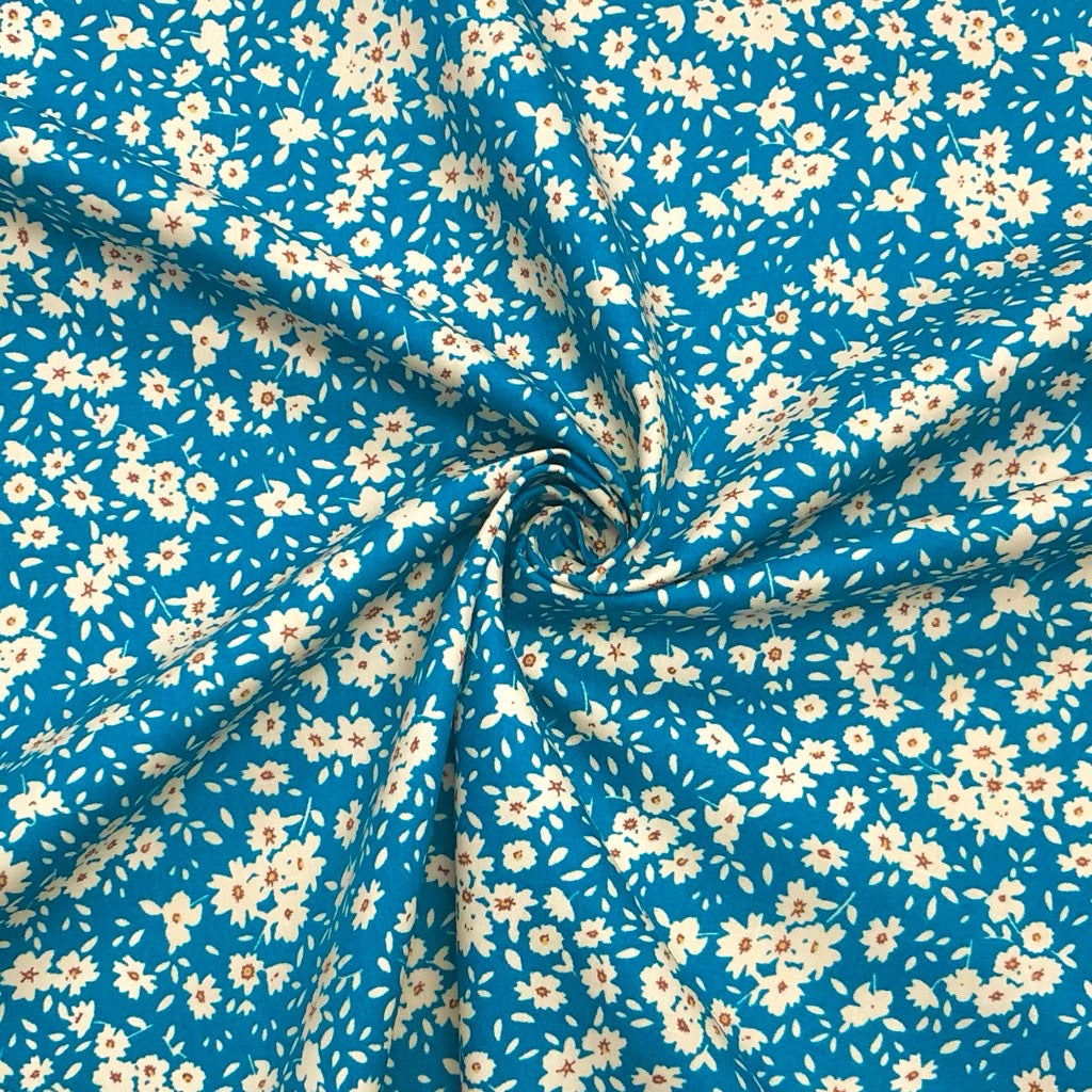 Ditsy Floral Rose &amp; Hubble Cotton Poplin Fabric