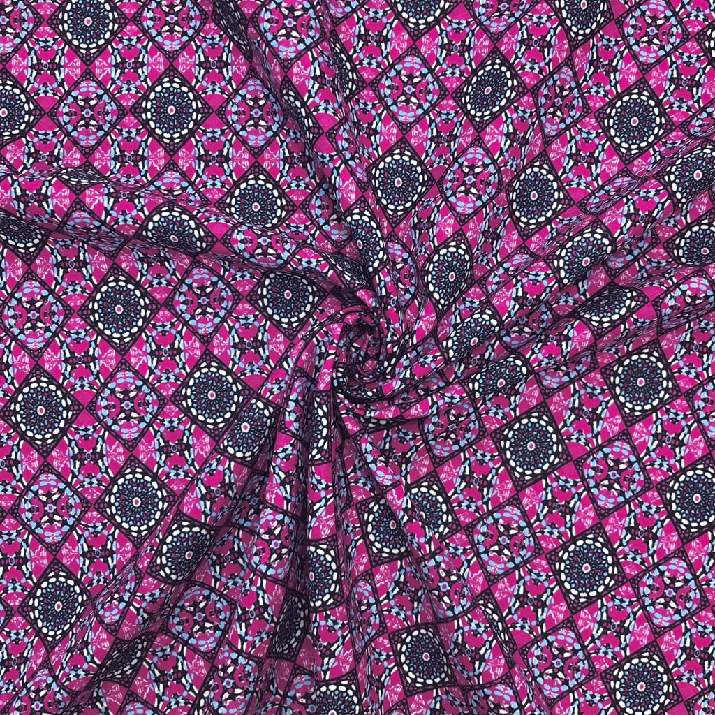 All Over Abstract Diamonds Design Cotton-Touch Polyester Fabric