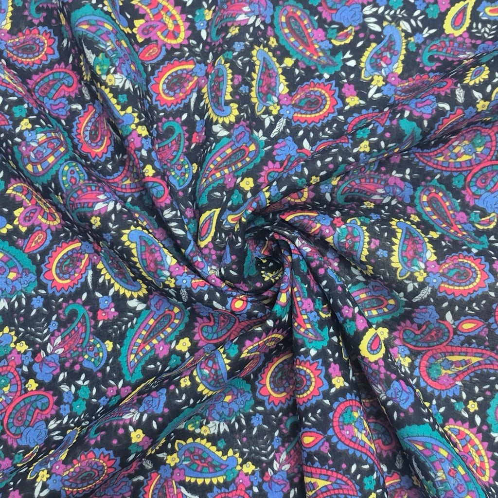 Busy Paisley Cotton Lawn Fabric