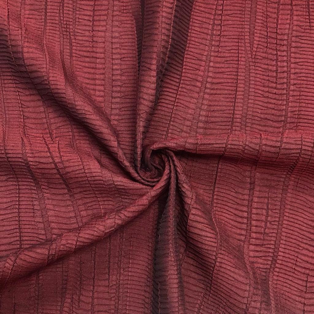 Dark Red Crinkle Furnishing Fabric - Pound Fabrics