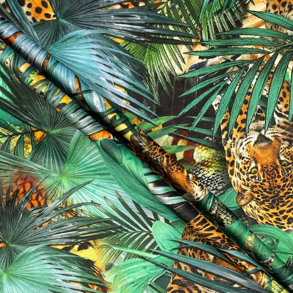 Madagascar Leopard Digital Velvet Fabric