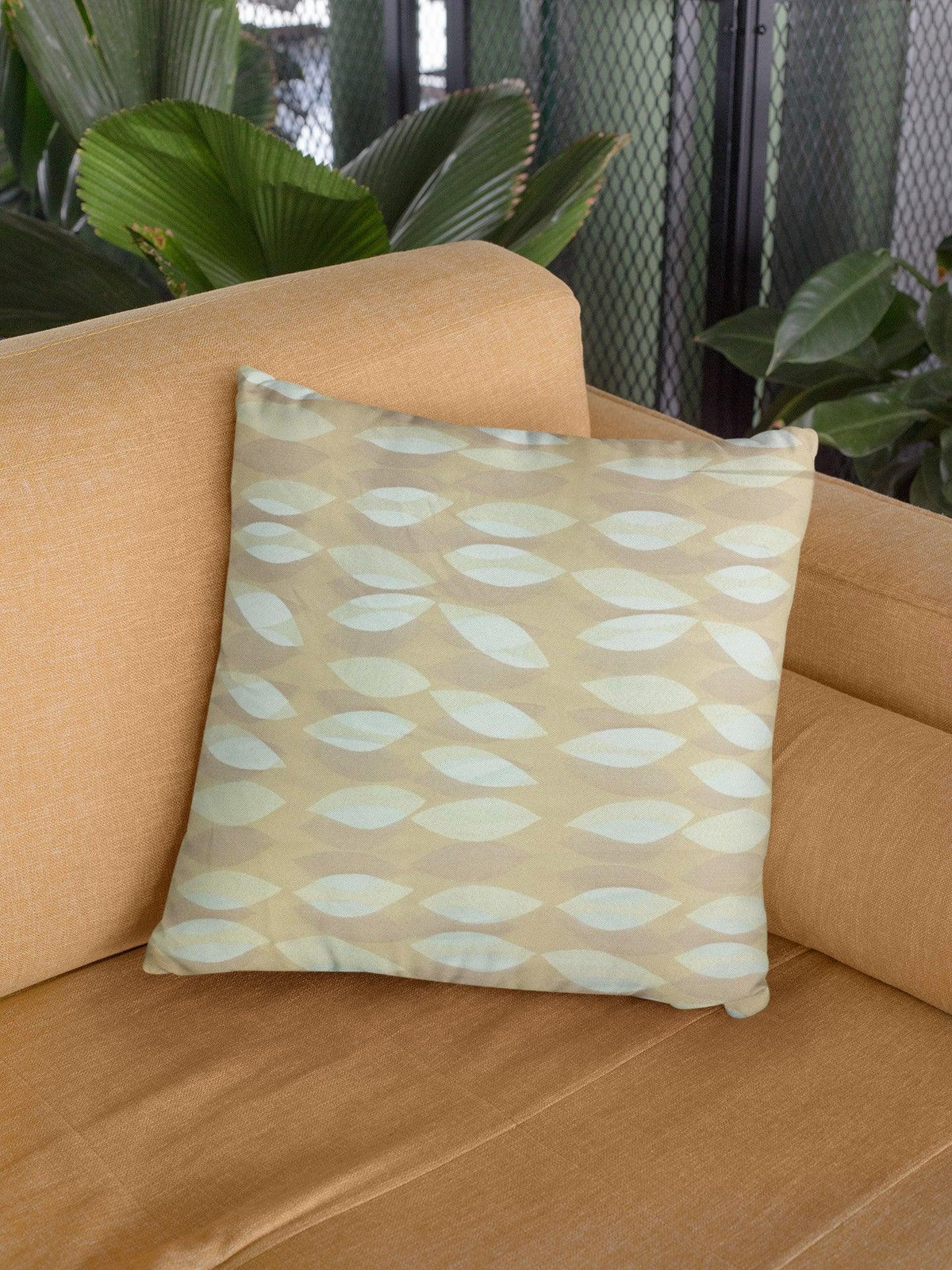 Repeating Shapes on Beige Upholstery Fabric - Pound Fabrics