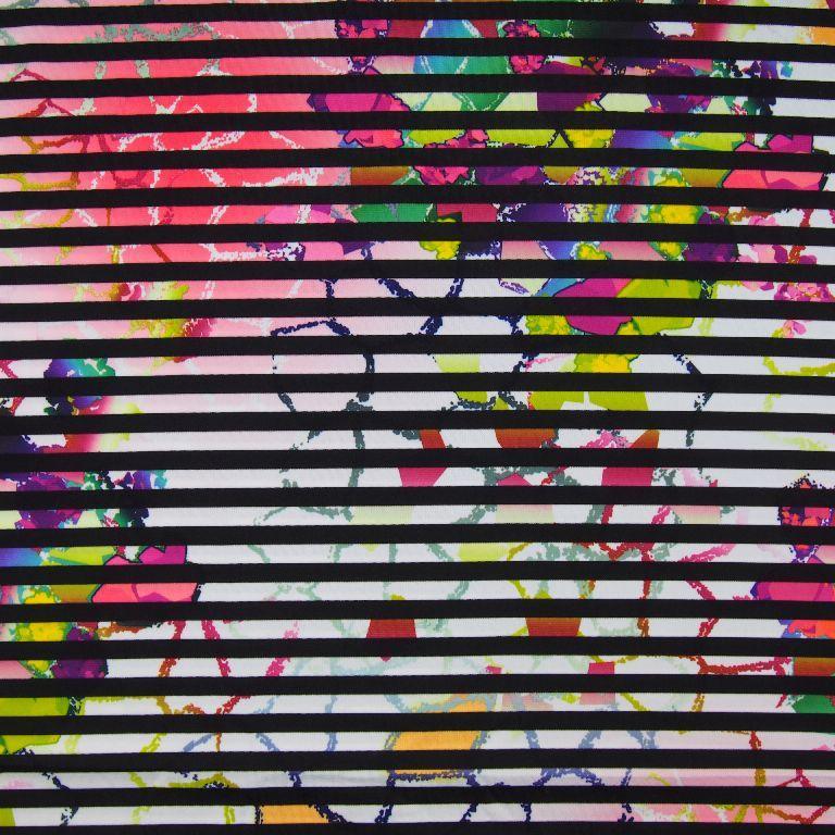 Hidden Floral Lines Jersey Fabric - Pound Fabrics