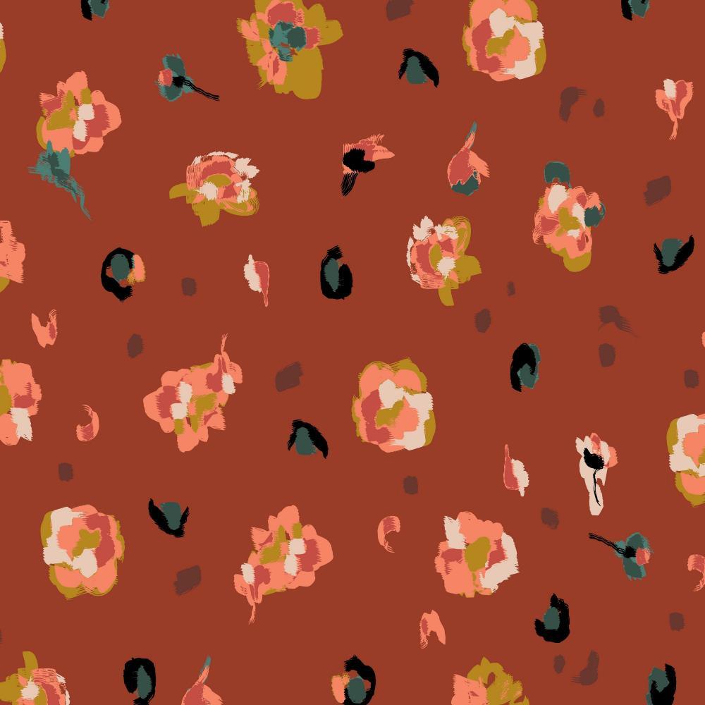 Abstract Floral Polyester Jersey Fabric - Pound Fabrics