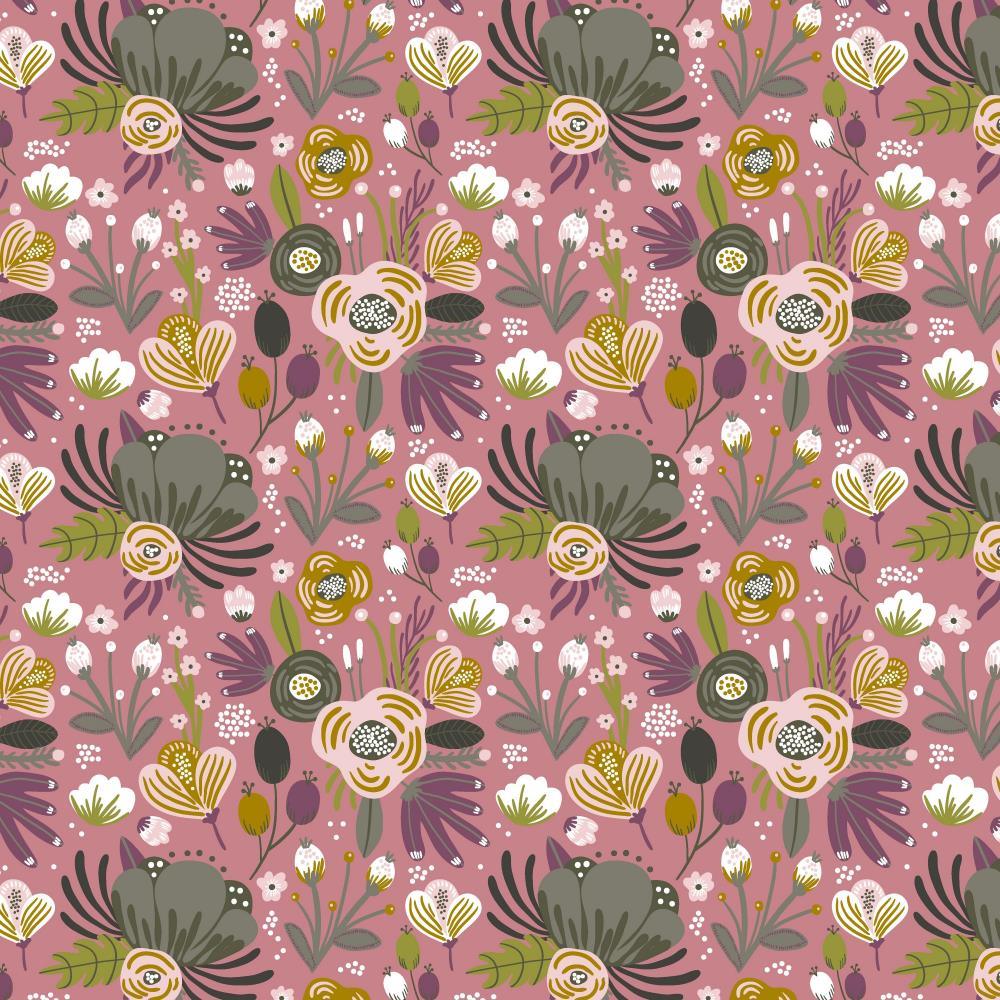 Busy Jungle on Bright Pink Cotton Jersey Fabric - Pound Fabrics