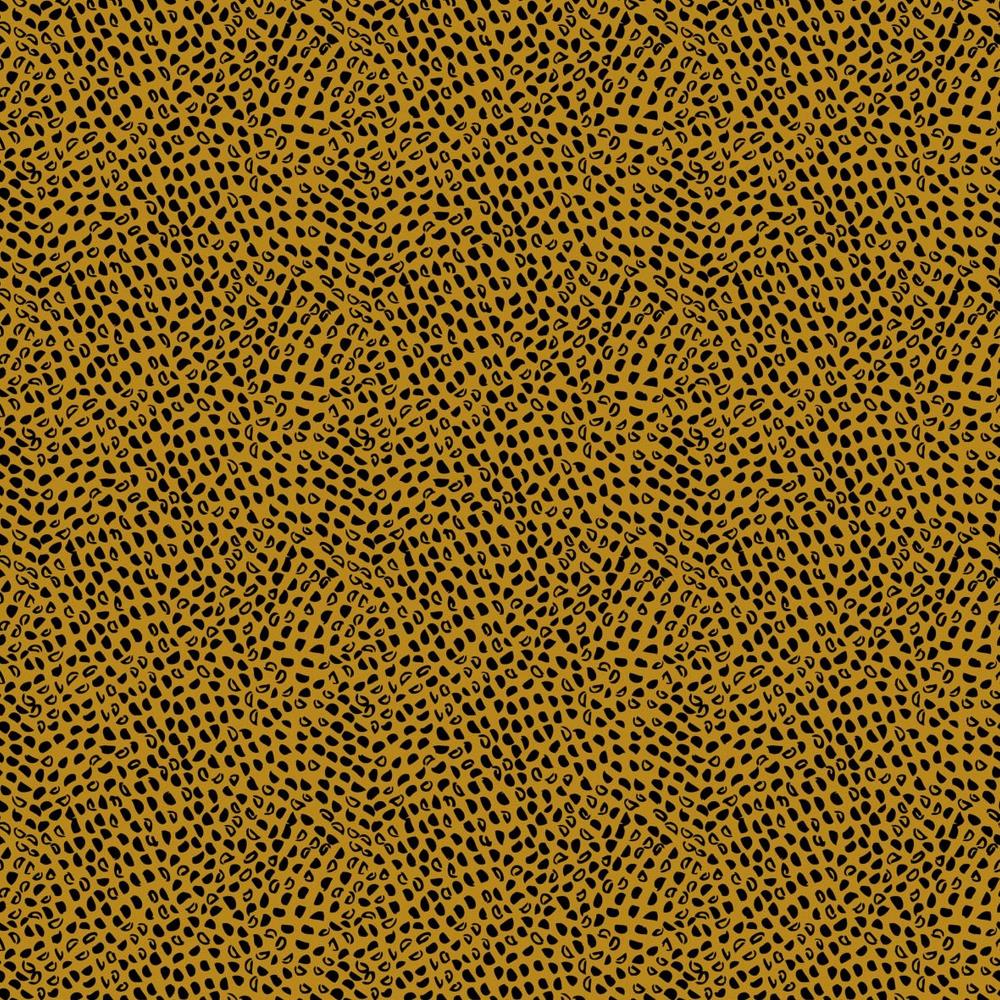 Leopard Print on Mustard Cotton Sateen Fabric - Pound Fabrics