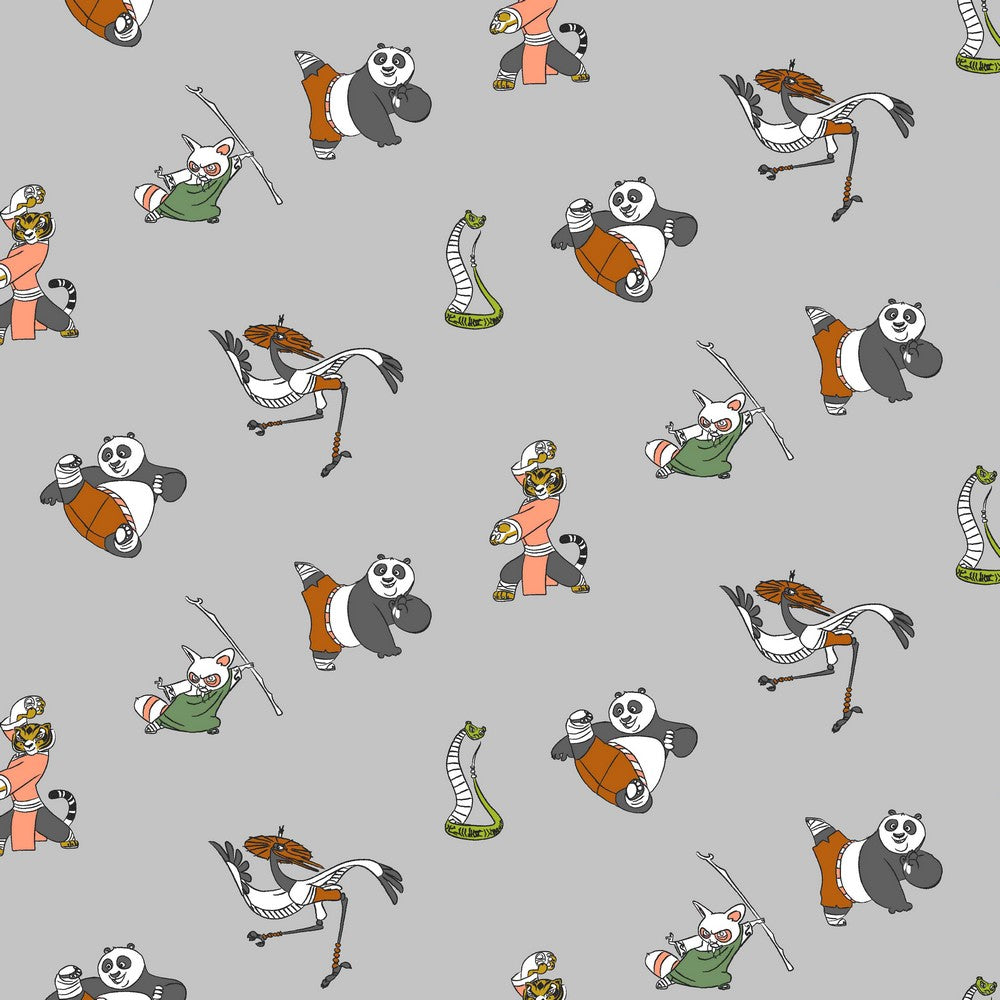 Kung Fu Panda Characters Cotton Poplin Fabric - Pound Fabrics