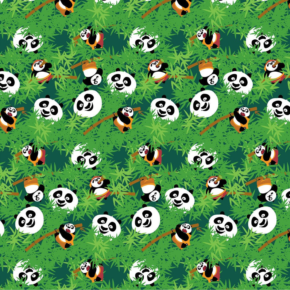 Kung Fu Panda Green Cotton Jersey Fabric