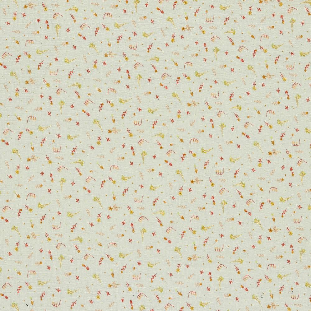 Mini Floral and Leaves Organic Double Gauze Fabric - Pound Fabrics