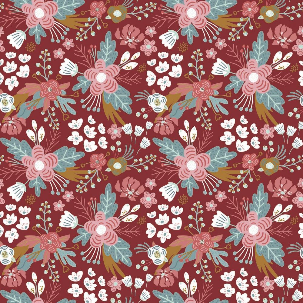 Colourful Cartoon Floral Organic Cotton Jersey Fabric - Pound Fabrics