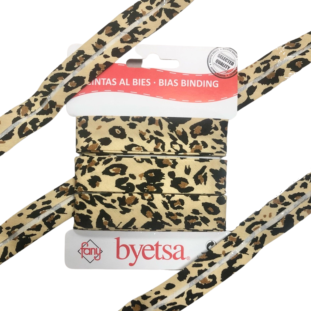 Leopard Cotton Bias Binding Tape - 5 metres - Pound Fabrics