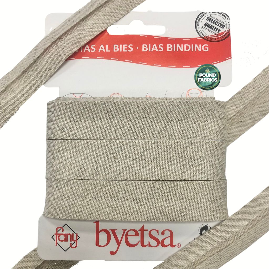 Plain Linen Bias Binding Tape - 5 metres
