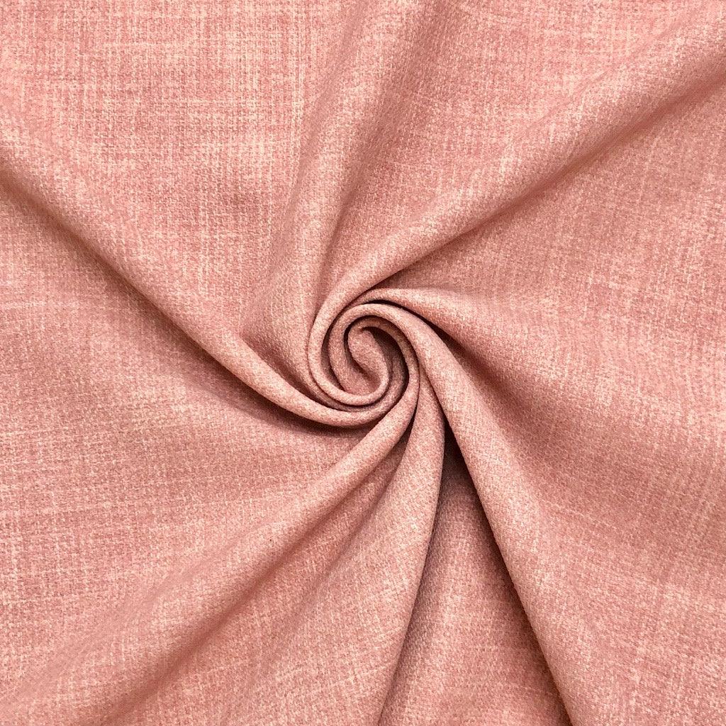 Dusky Pink Linen Look Woven Polyester Fabric - Pound Fabrics
