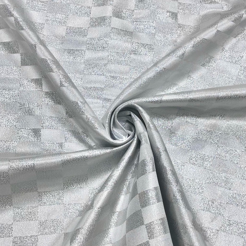 Small Check Lame Fabric - Pound Fabrics