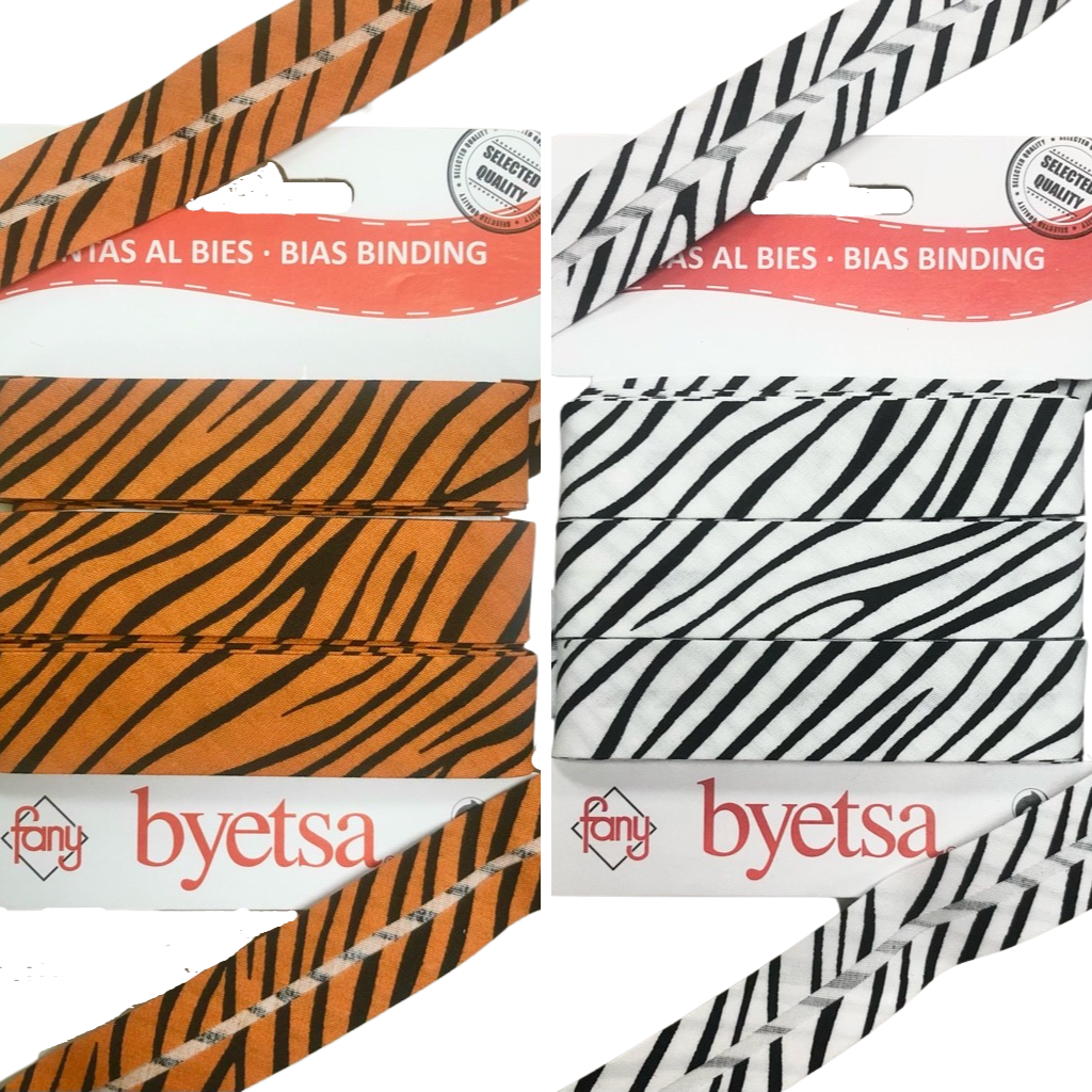 Tiger Stripes Cotton Bias Binding Tape - 5 metres - Pound Fabrics