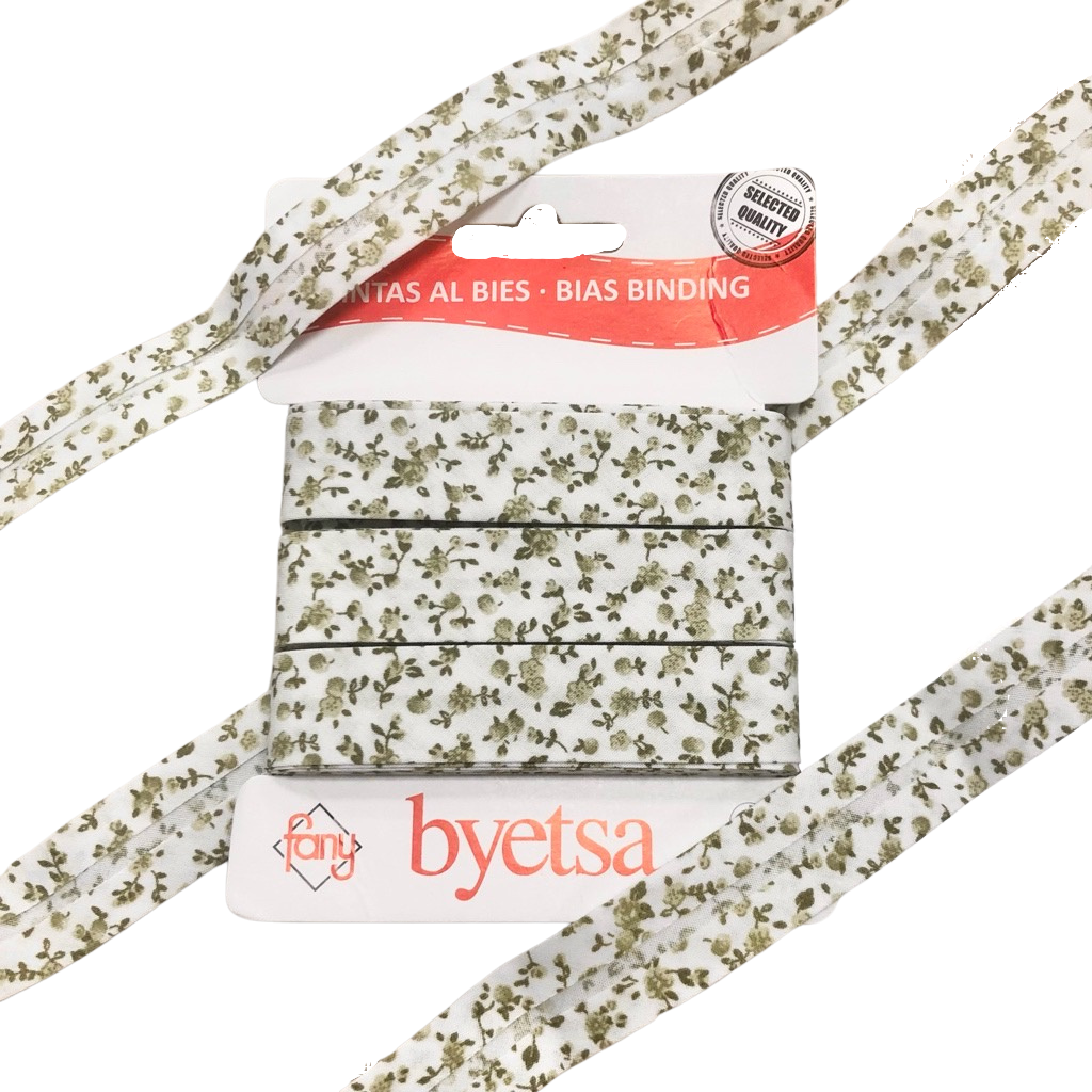 Floral Cotton Bias Binding Tape - 5 metres - Pound Fabrics