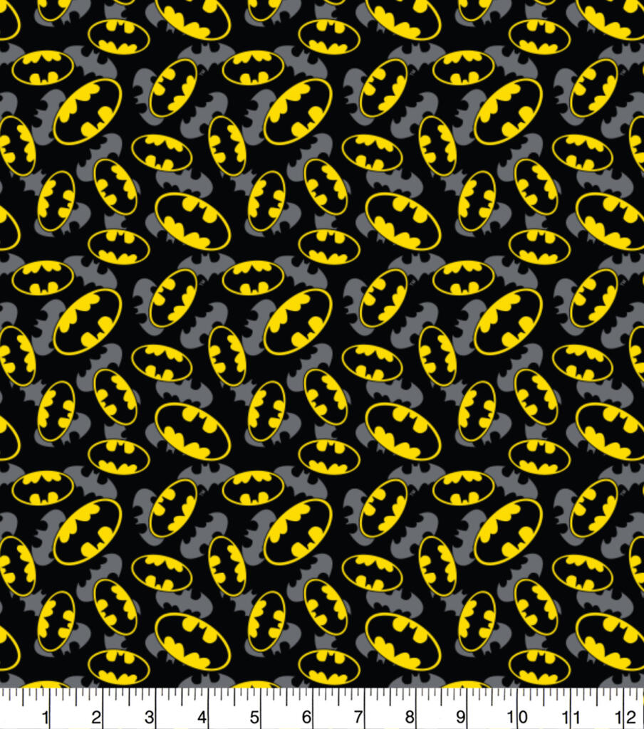 Overlapped Batman Logos Cotton Fabric - Pound Fabrics