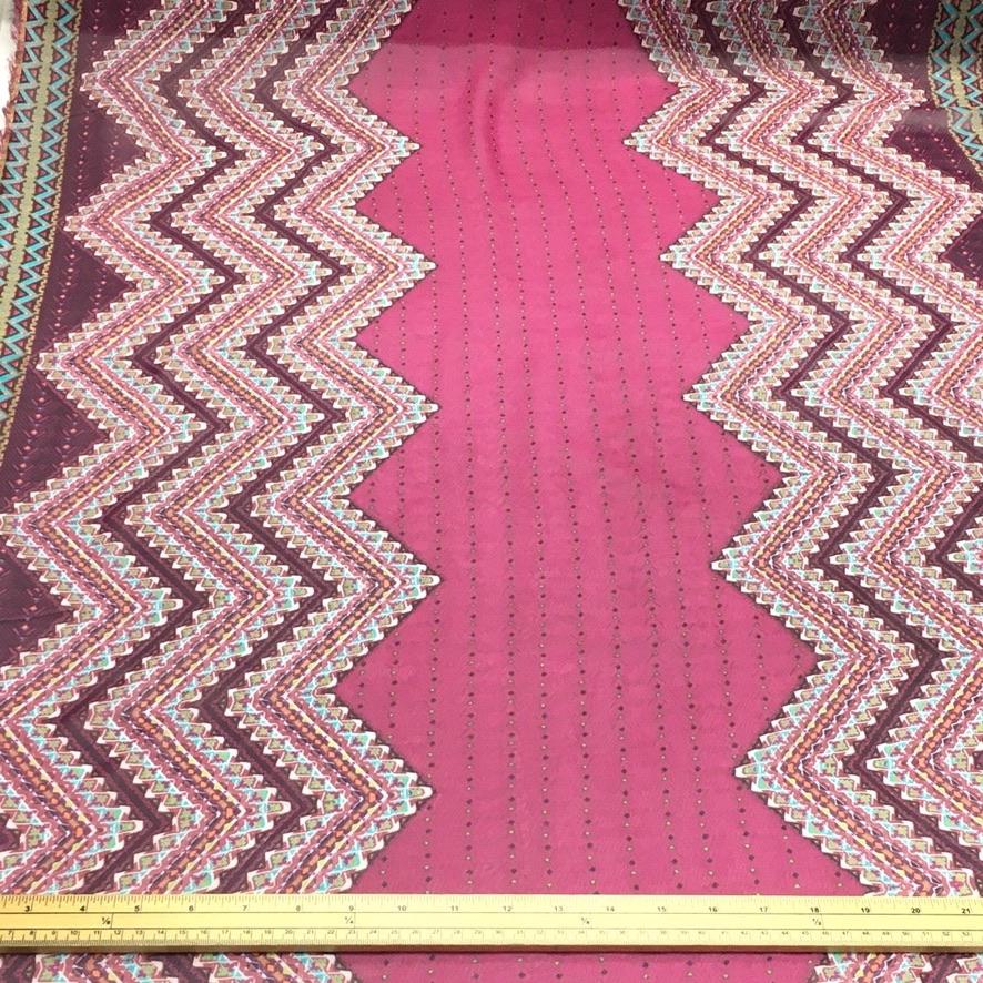 Triangular Aztec Chiffon Fabric (6539555340311)