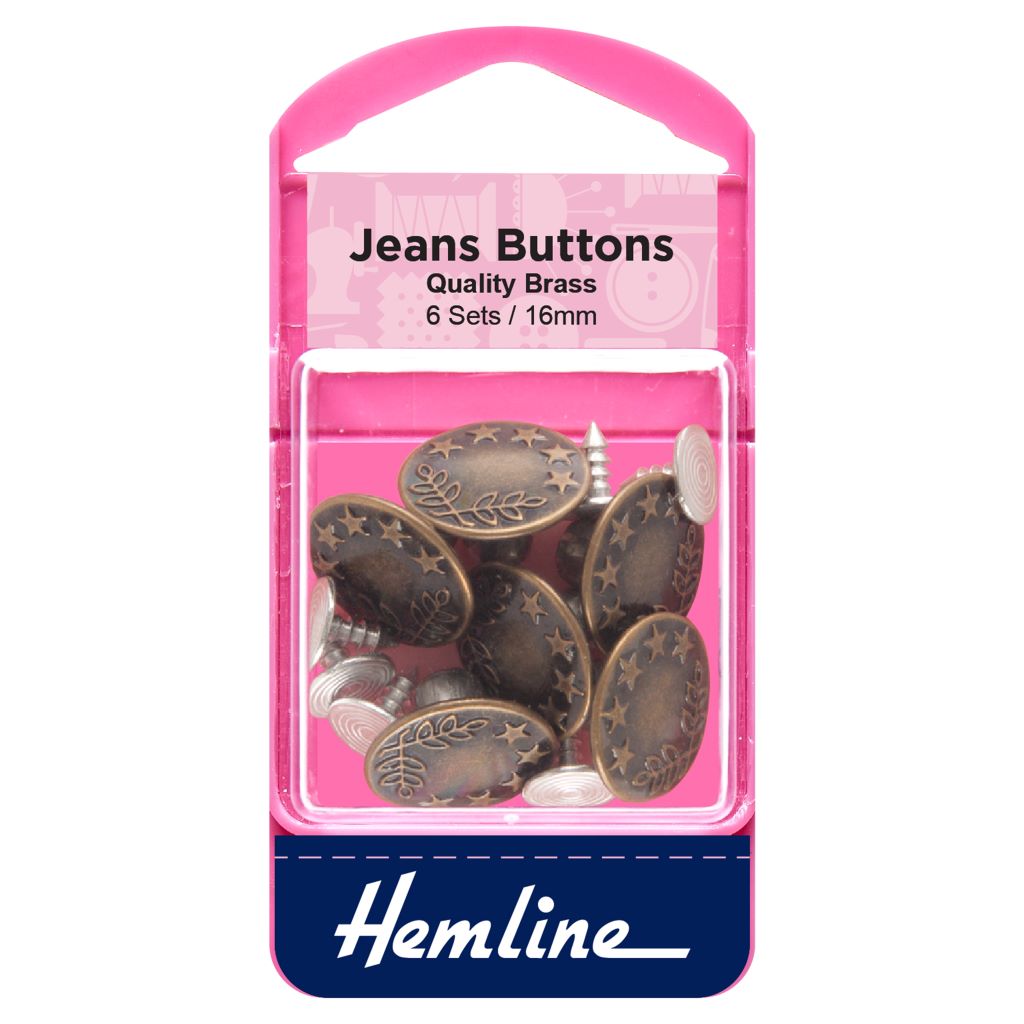 Hemline Jean Buttons - Bronze - Pound Fabrics