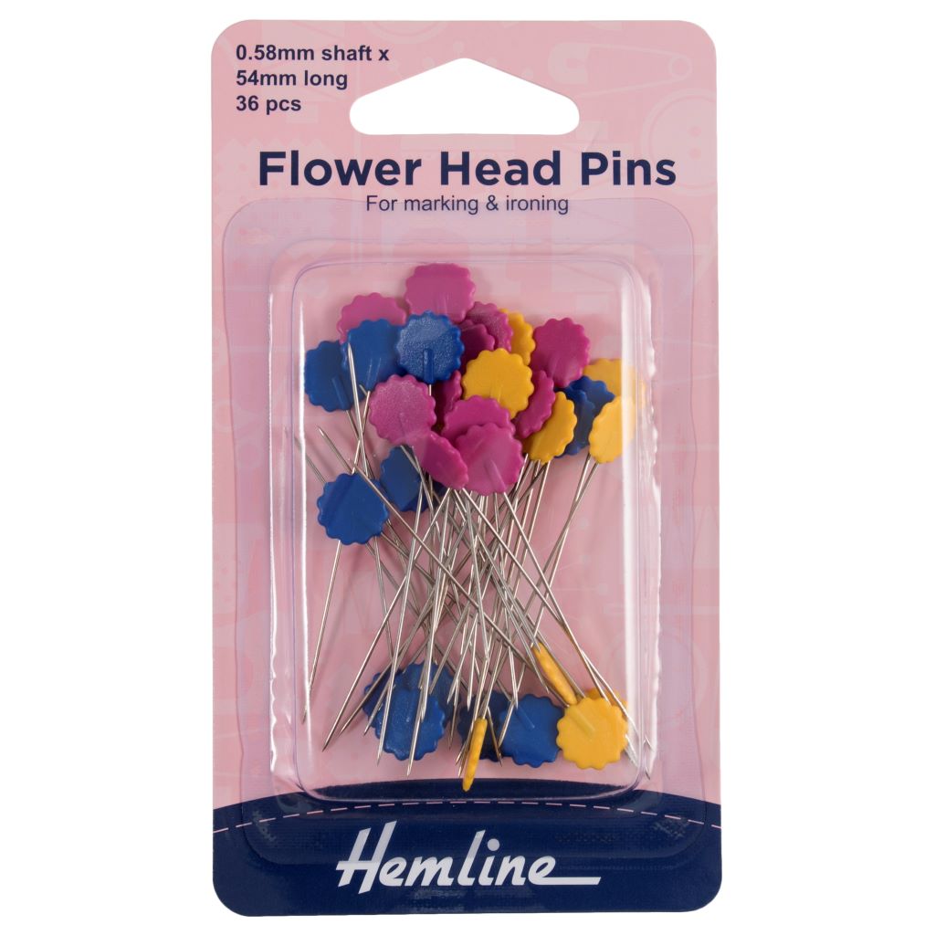 Hemline Flower Head Pins - Pound Fabrics