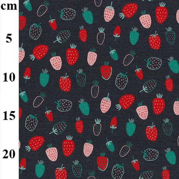 Strawberries Cotton Mix Jersey Fabric - Pound Fabrics