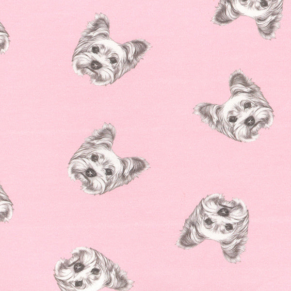 Digital Dog Faces French Terry Fabric - Pound Fabrics