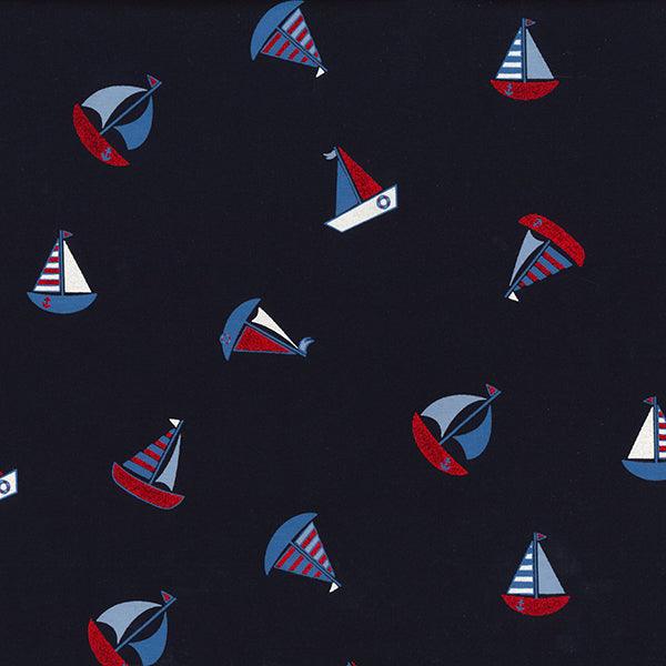 Boats Cotton Jersey Fabric - Pound Fabrics