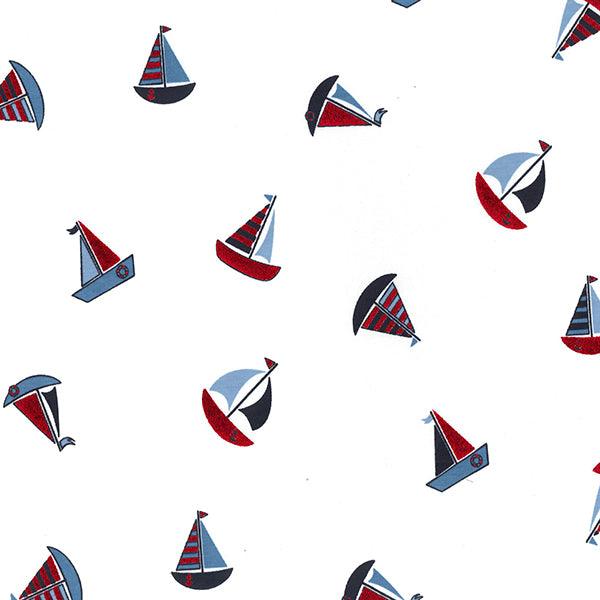 Boats Cotton Jersey Fabric - Pound Fabrics