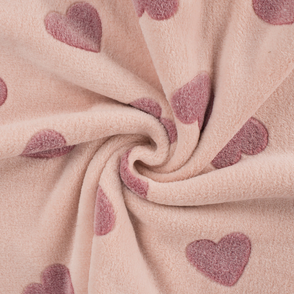 Hearts Cuddle Fleece Fabric - Pound Fabrics