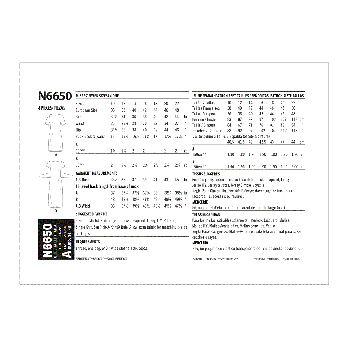 New Look Sewing Pattern 6650 - Pound Fabrics