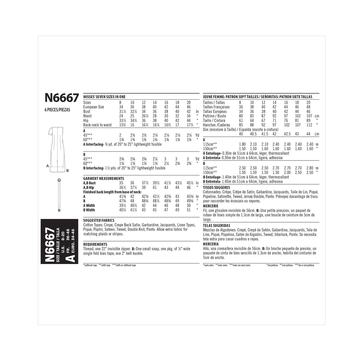 New Look Sewing Pattern 6667 - Pound Fabrics